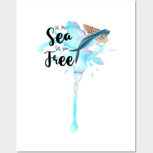 Let the sea set you free | Beach design Posters and Art